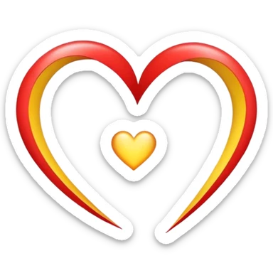 Crea 2 cuori che fanno una parabola  sticker