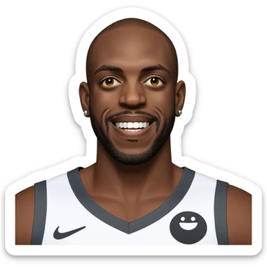 smiling dark-skinned man with earrings sticker