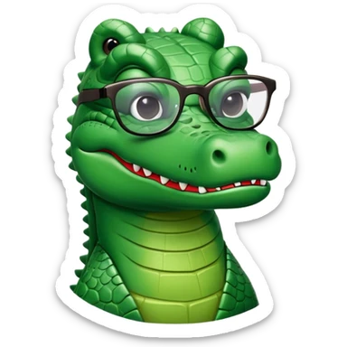 Crocodile wearing glasses balenciaga sticker