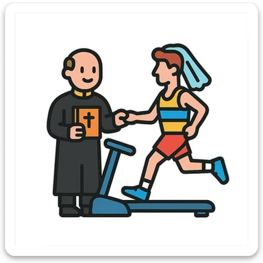 the pastor marry sportsman and thredmill sticker