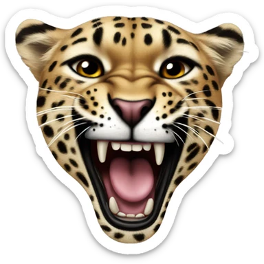 Leapord screaming  sticker
