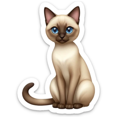 cinematic-[siamese cat]-realistic-full-body-sitting-emoji,-tail-curled-playfully-around-its-paws,-head-tilted-dramatically,-slek-[siamese]-fur,-simplified-yet-realistic-focused-features,-highly-detailed,-glowing-with-an-almost-sarcastic-glow sticker