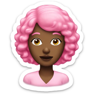 A black lady in a pink wig sticker