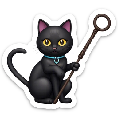 Black cat o nine tails whip sticker