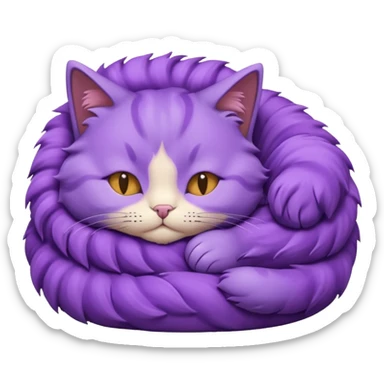 Un gato morado durmiendo sticker