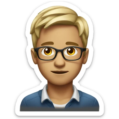 focused portrait of a boy partying  sticker