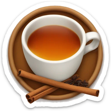 Cup of tea with cinammon sticker