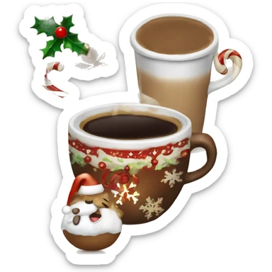 Christmas coffee sticker