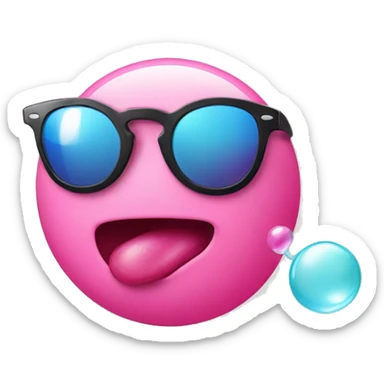 A smiley face blowing bubble gum with Oakley sunglasses on sticker