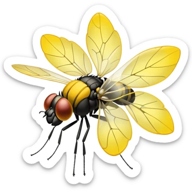 
fly on flower sticker