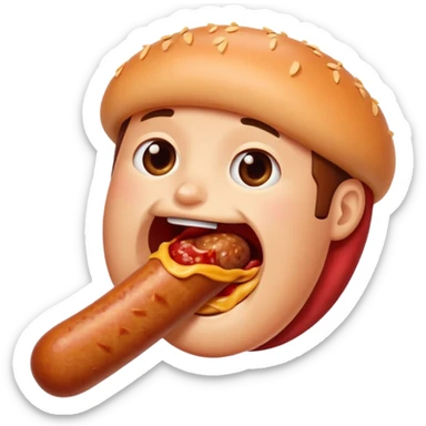 Mouth on sausage sticker
