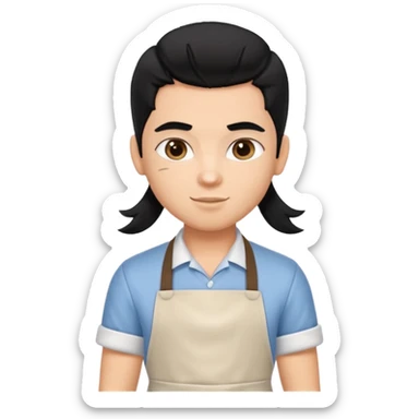 a pretty bratz barista. black hair. male sticker
