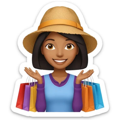 Market Shopper black woman sticker