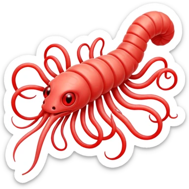 Neurax Worm, a fictional brain-controlling parasite, stylized mysterious worm with glowing eyes and neural tendrils sticker