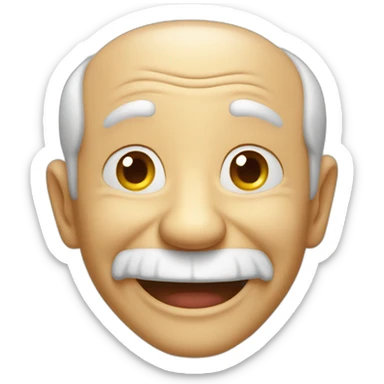 laughing funny old man sticker