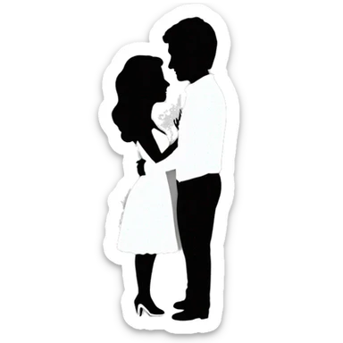 marriage proposal silhouette  sticker