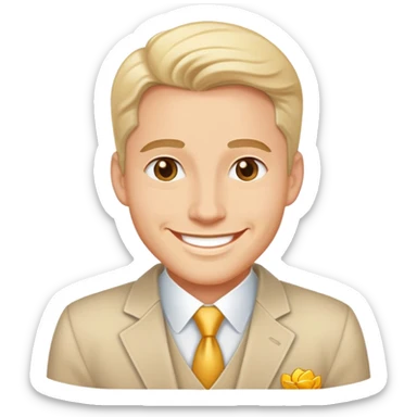 empoji con hombre supermillonario y muy feliz sticker