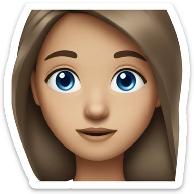 brown hair blue eyes girl  sticker