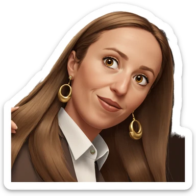 brown haired girl with earrings sticker