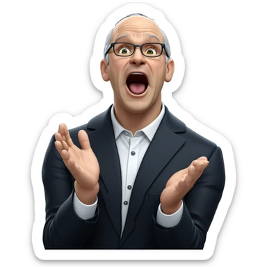 old man in formal attire sticker