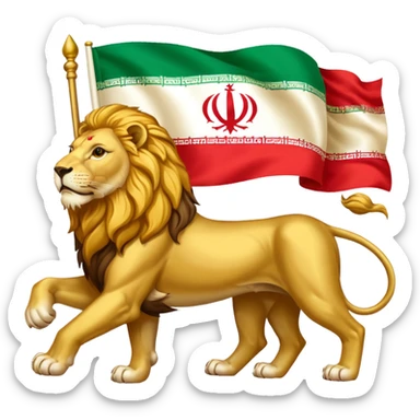 Old Iran flag lion sticker