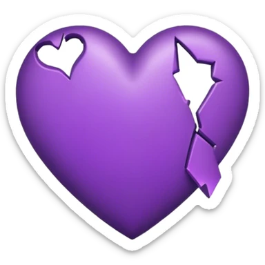purple heart broken sticker