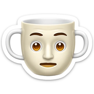 La cabeza de un hombre en una taza  sticker