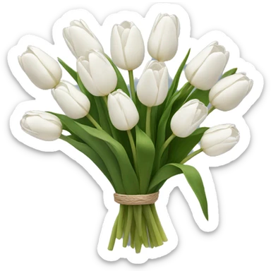 white tulip bouquet  sticker