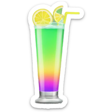 Neon drink with lemon slice sticker