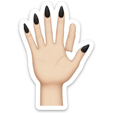 white girl hand with long black nails   sticker