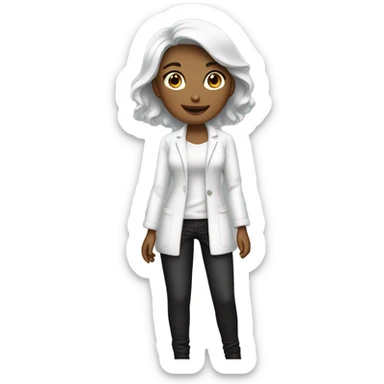 a beautiful_woman,Wearing white clothes and black pants, sticker
