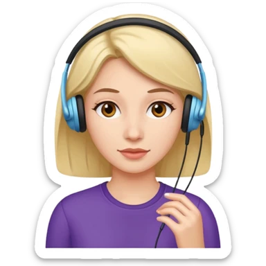 woman with ear buds sticker