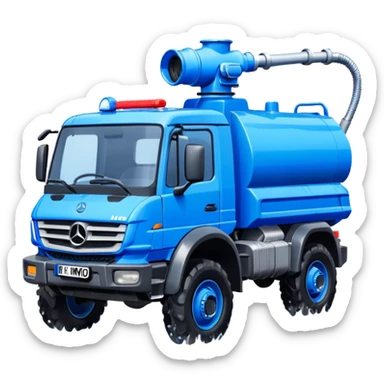 machine water cannon Mercedes-Benz Unimog in UK sticker