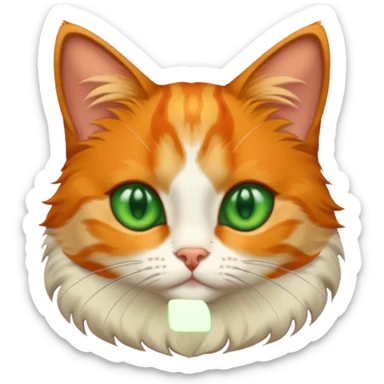 orange cat with green eyes sticker