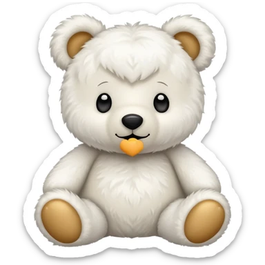 White teddy bear sticker