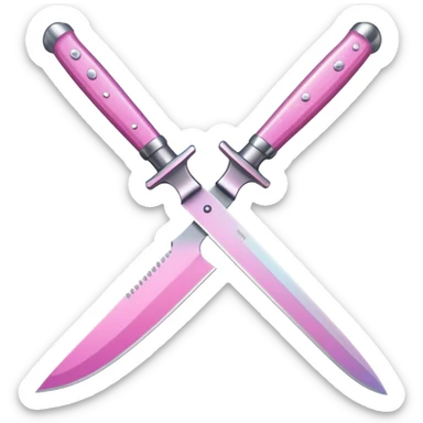 Pink ombre knife with glitter sticker