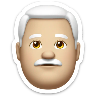 very fat white man sticker