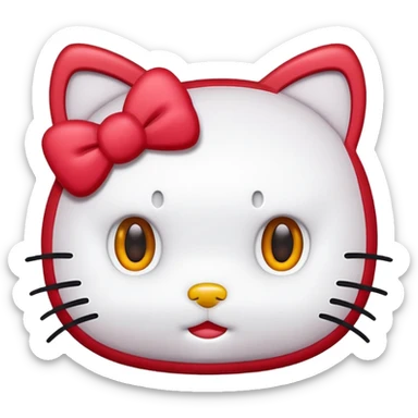 Hello Kitty cabeza rojo sticker