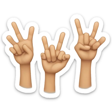 One hand two finger down and three up sticker