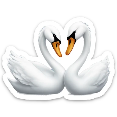 Two white swans kissing  sticker