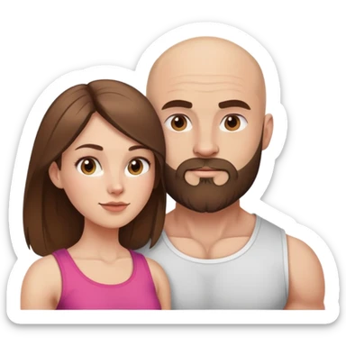 Beautiful light brunette missing her muscular bald beard husband sticker