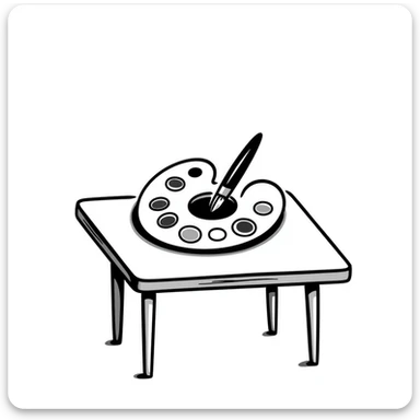 art palette with paintbrush sticker