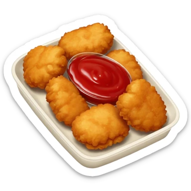 Chicken nugget with ketchup sticker