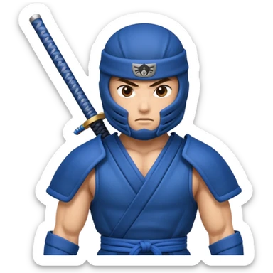 Blue ninja samurai warrior sticker