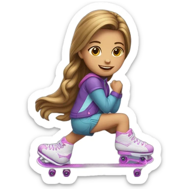 niña con patines sticker