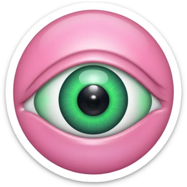 pink green eyeball only sticker