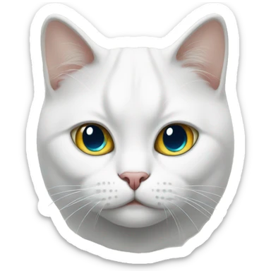 Successful millionaire white British cat sticker