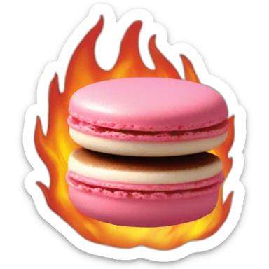 macaron on fire sticker