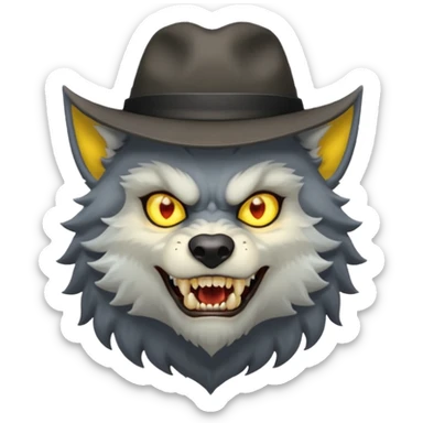 Un hombre lobo tenga gorra sticker