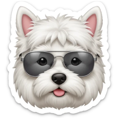 Westie Dog with sunglasses sticker
